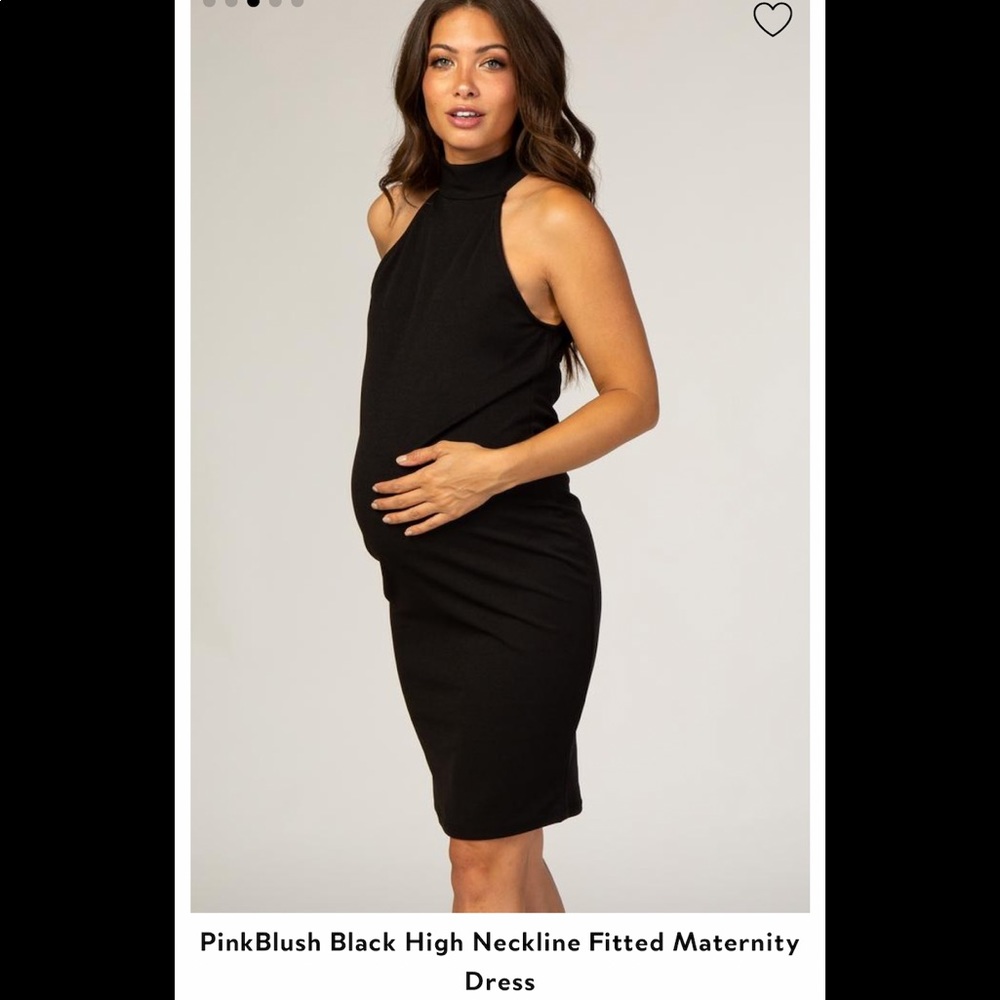 PinkBlush High Neckline Fitted Maternity Dress